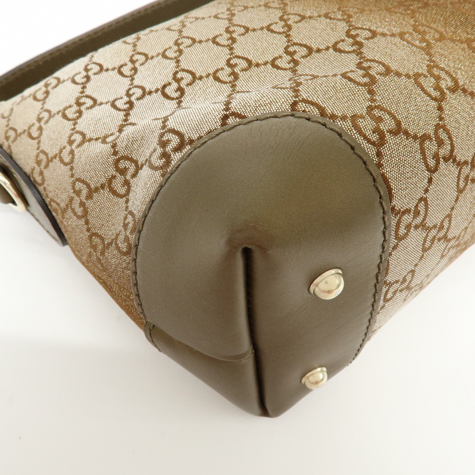 GUCCI Bamboo Lovely Heart Horsebit Shoulder Bag Beige Khaki 269959