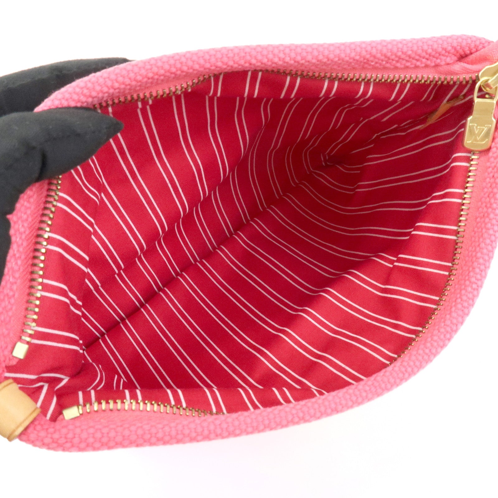 Louis Vuitton Antigua Canvas Pochette Plate GM M40065 Rose M40065