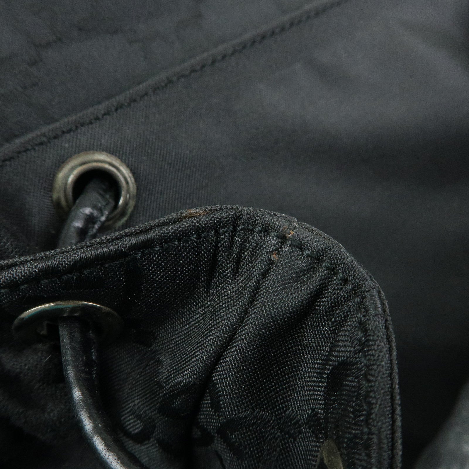 GUCCI GG Nylon Leather Backpack Rucksack Black 003・0238