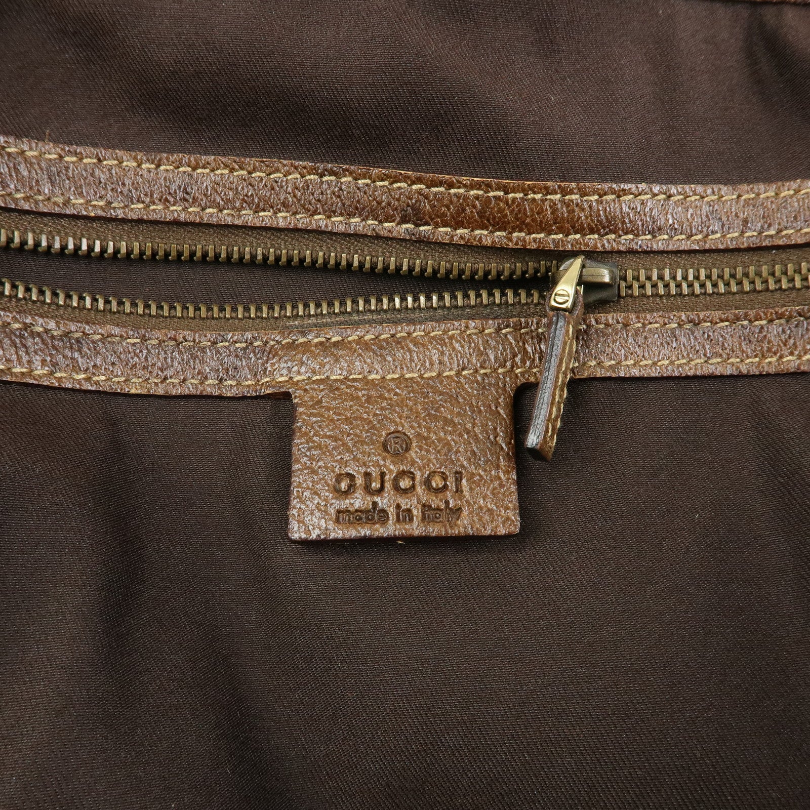 GUCCI Sherry GG Canvas Tote Bag Hand Bag Beige Brown 144186