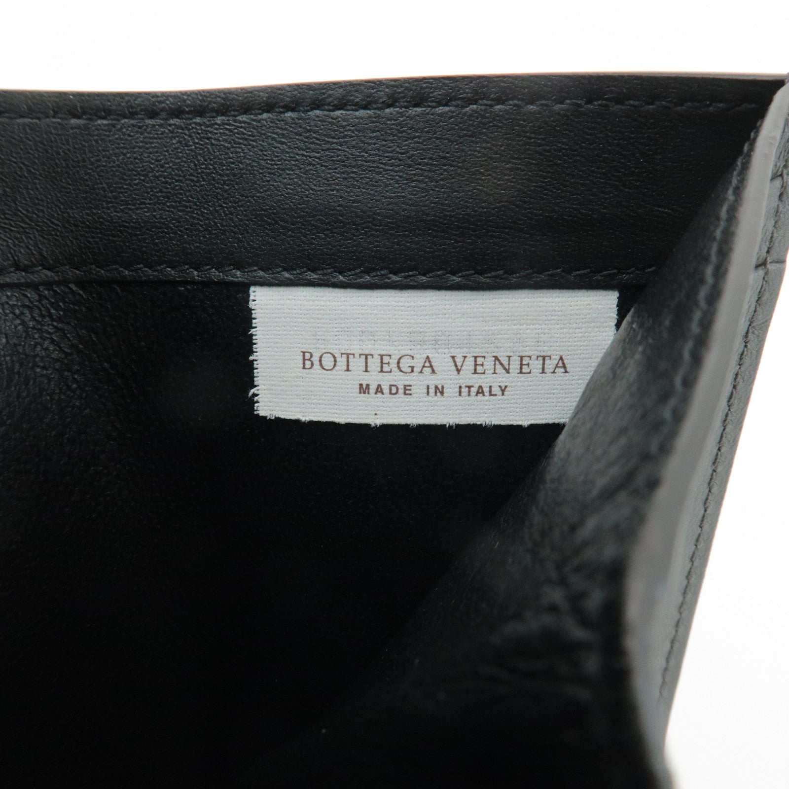 BOTTEGA VENETA Intrecciato Leather Tri-fold Wallet Black 515385