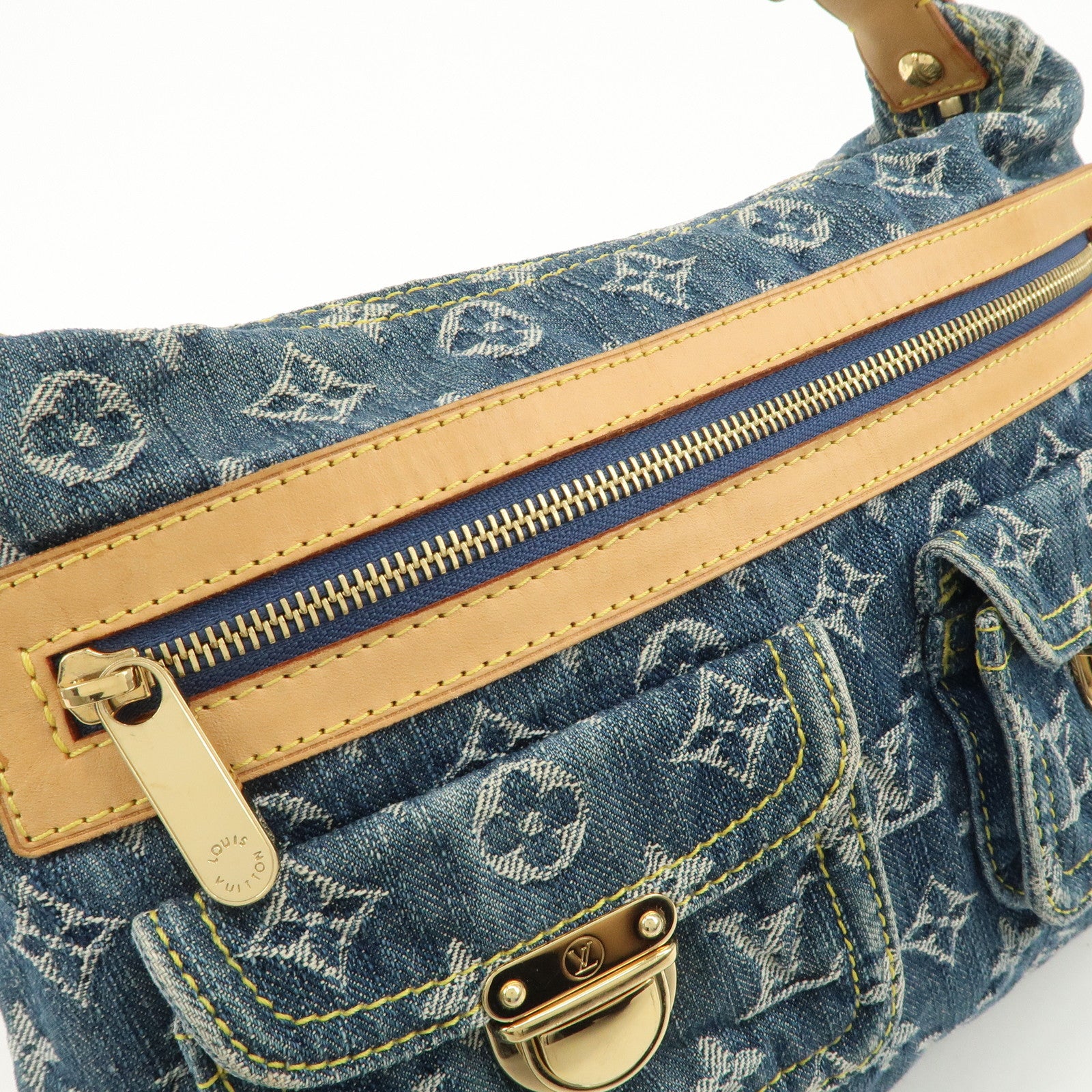 Louis Vuitton Monogram Denim Baggy PM 2Way Bag Shoulder Bag M95049