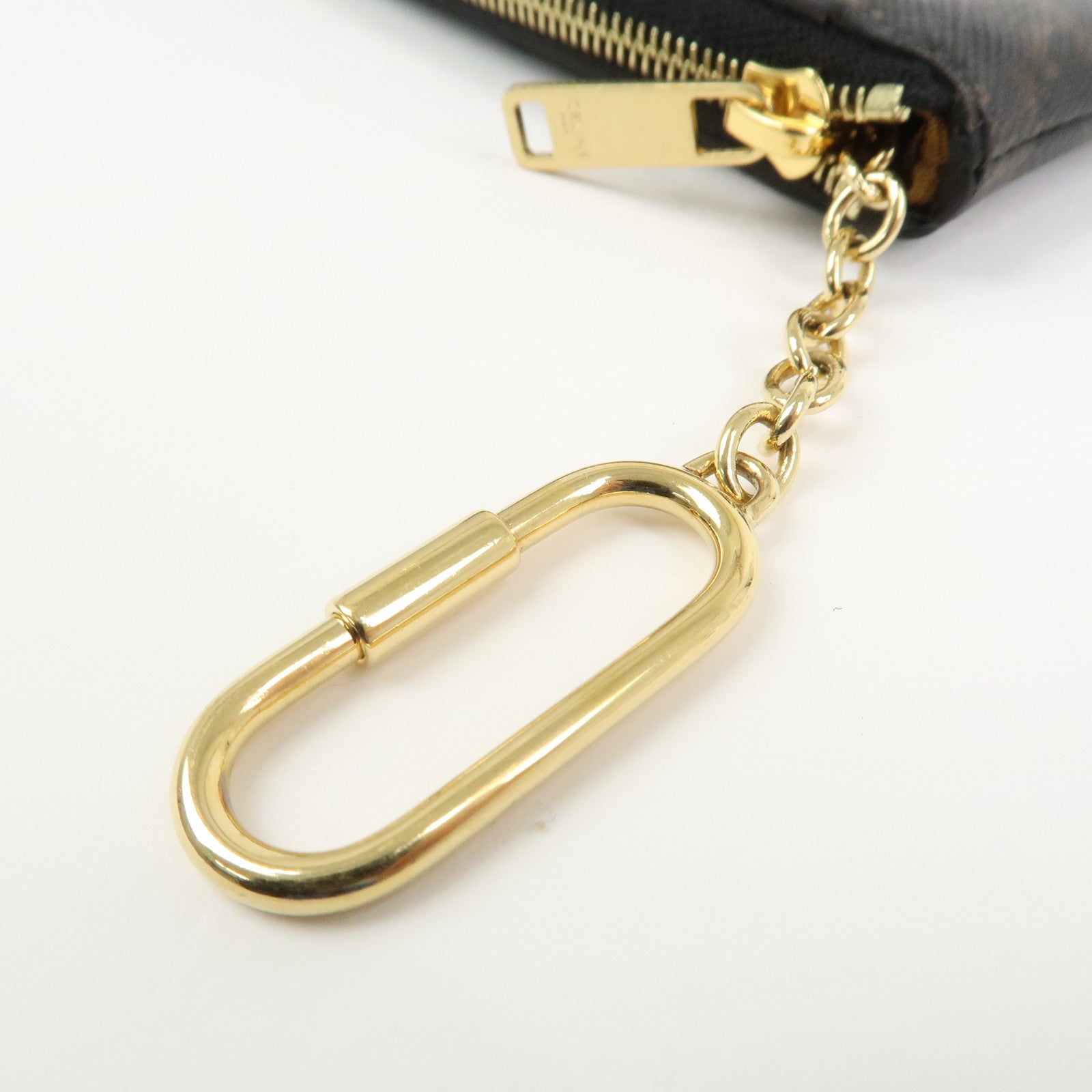 CELINE Triomphe PVC Canvas Cosmetic Pouch Black