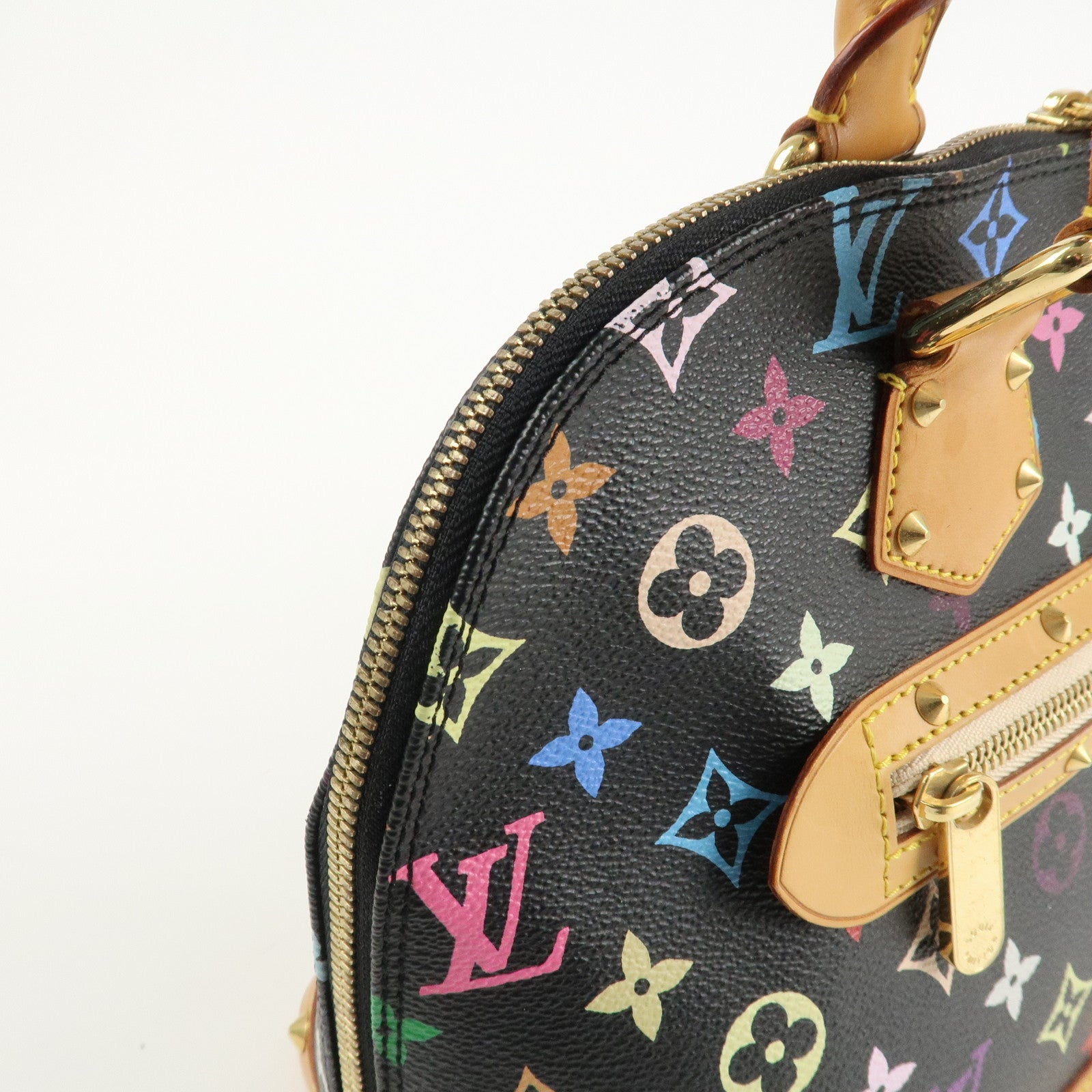 Louis Vuitton Monogram Multicolor Alma Hand Bag Noir M92646 Used