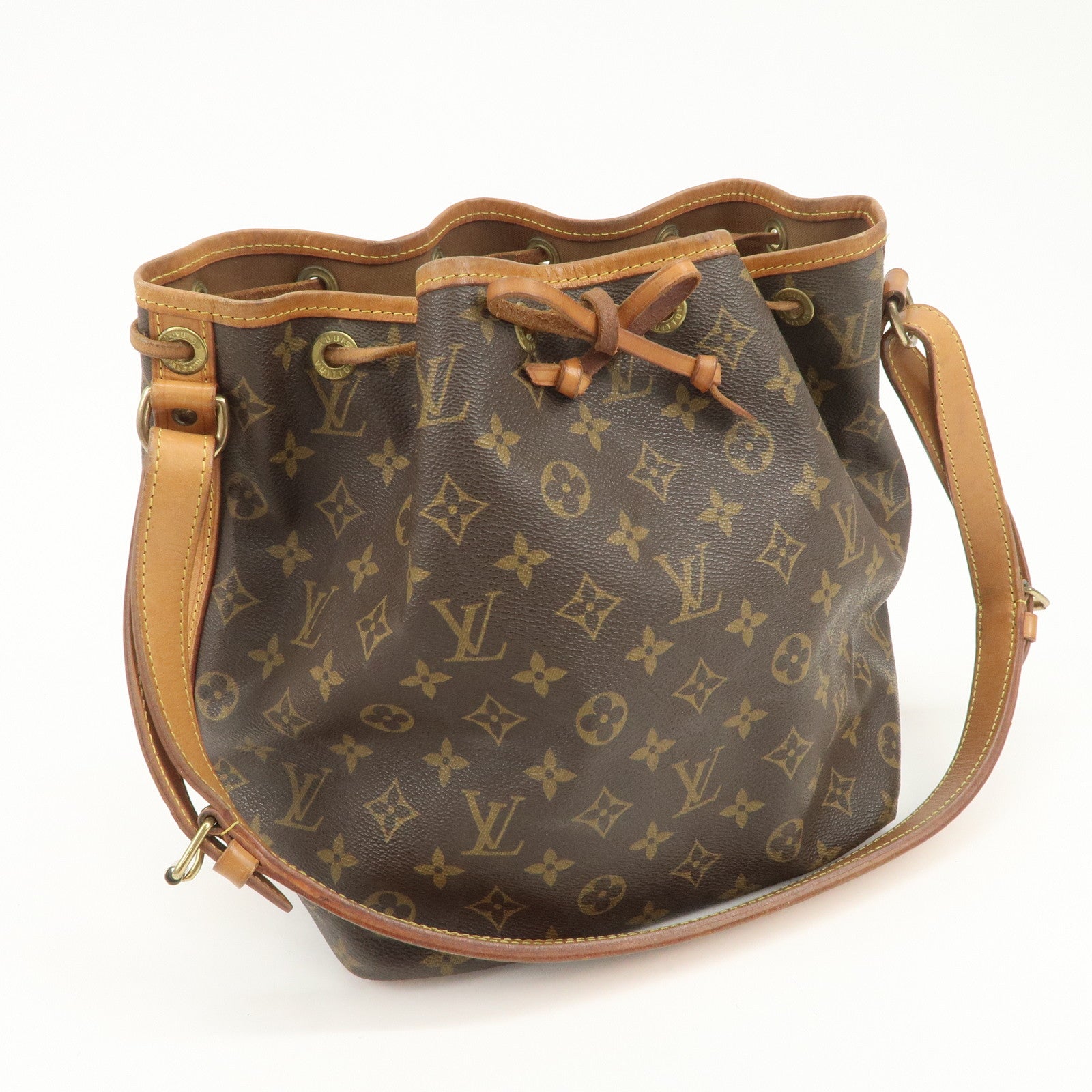 Louis Vuitton Monogram Petit Noe Shoulder Bag Brown M42226