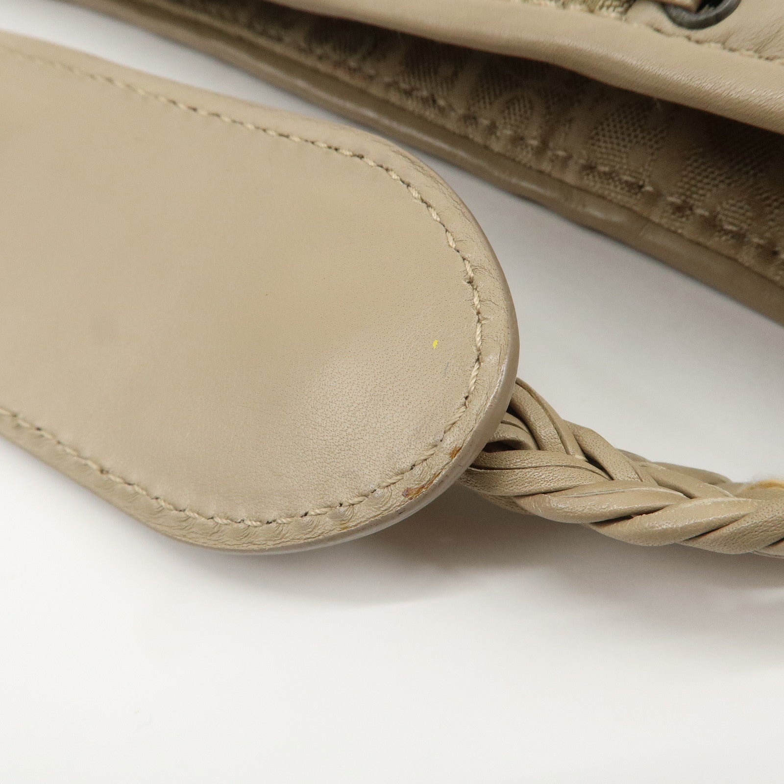 Christian Dior Trotter Nylon Leather Shoulder Bag Hand Bag Beige