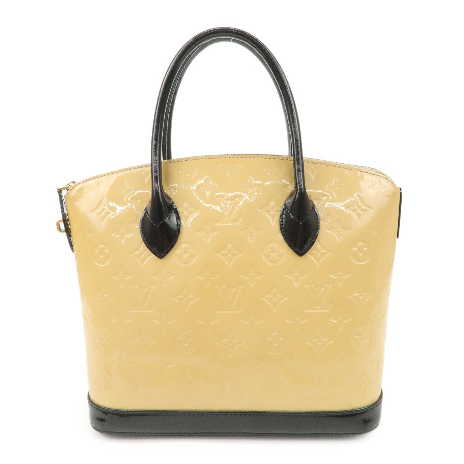 Louis Vuitton Monogram Verni Lockit PM Hand Bag Dune M90251 Used