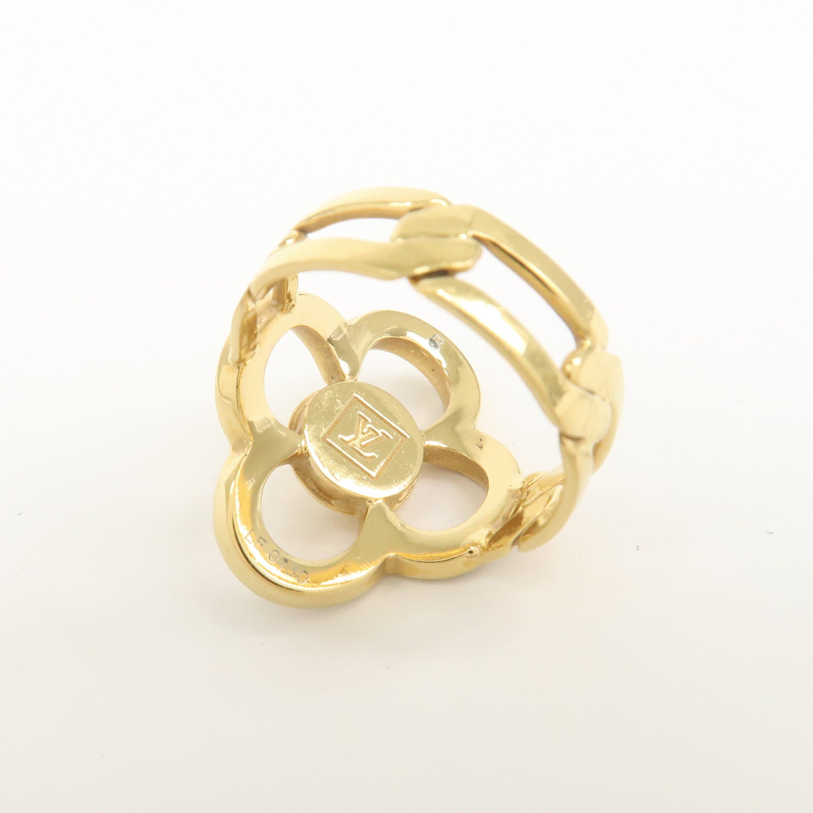 Louis Vuitton Metal Rhinestone Bague Flower Power Metal Ring M66088
