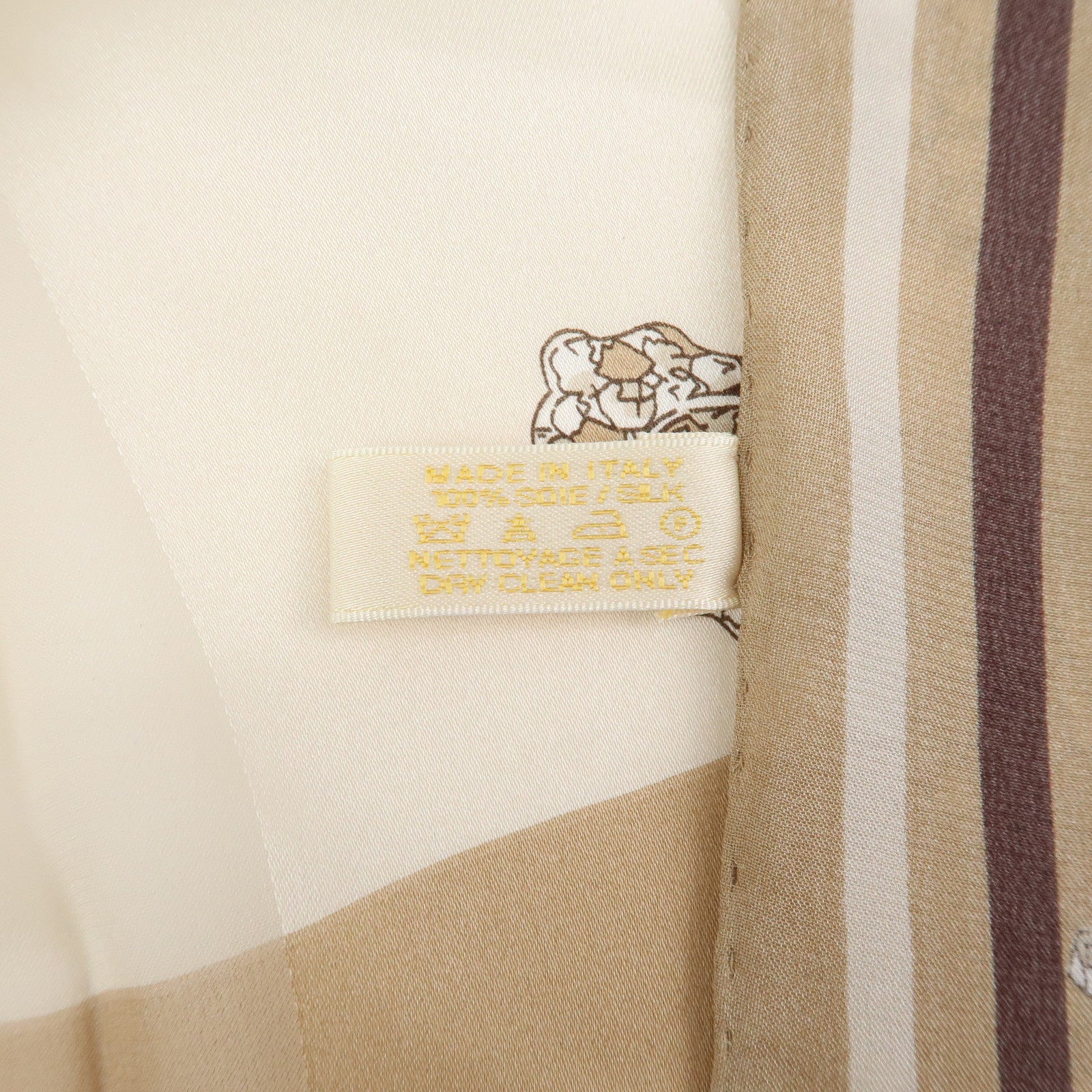 Cartier Must de Cartier Silk 100% Animal Pattern Scarf Light Brown