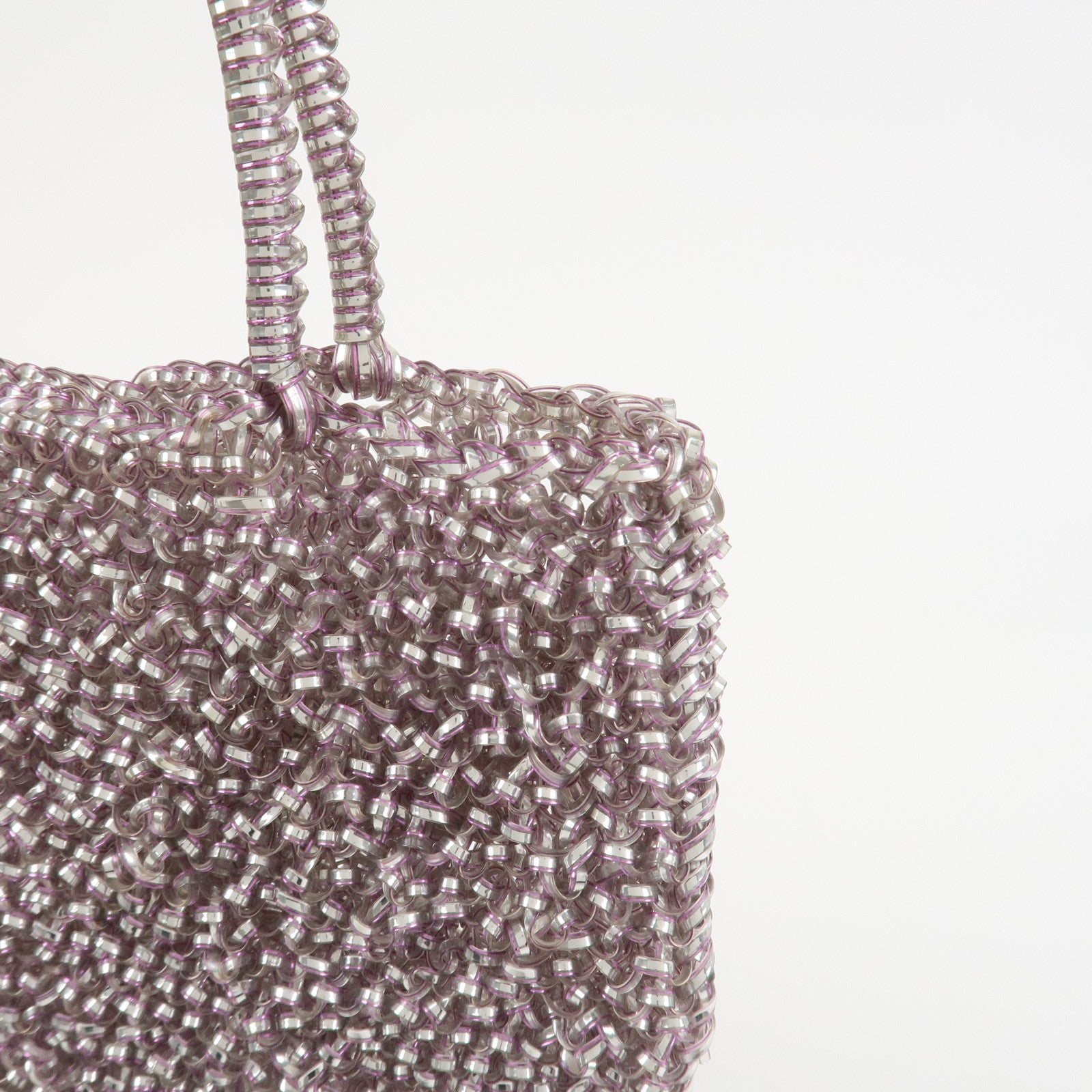 ANTEPRIMA PVC Wire Rhinestone Hand Bag Ribbon Pink