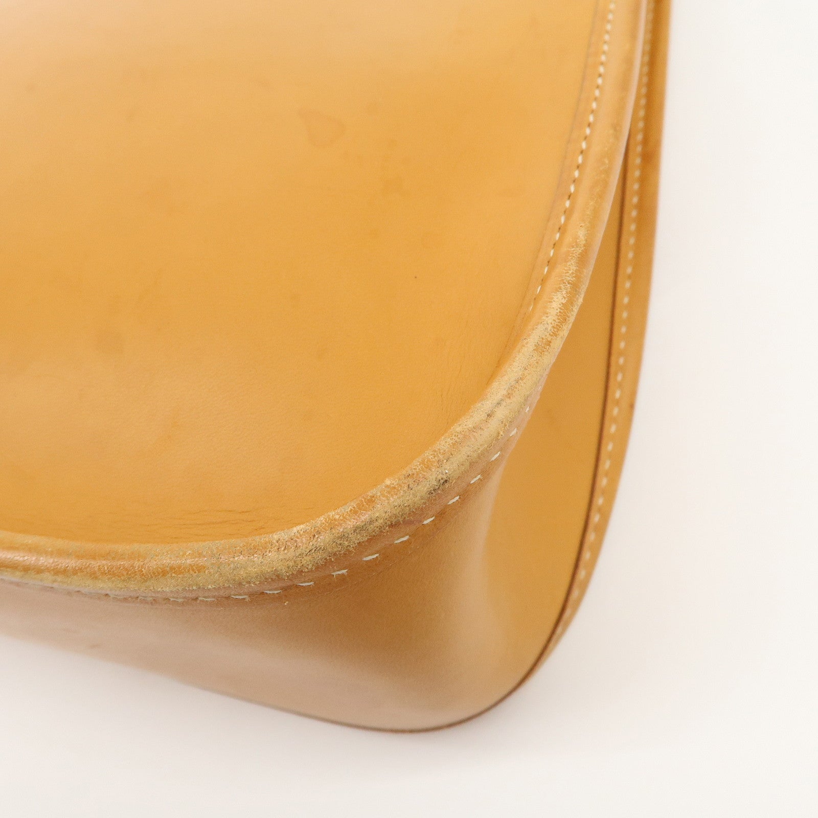 HERMES Leather Vespa PM J Engraved Shoulder Bag Brown Silver HDW