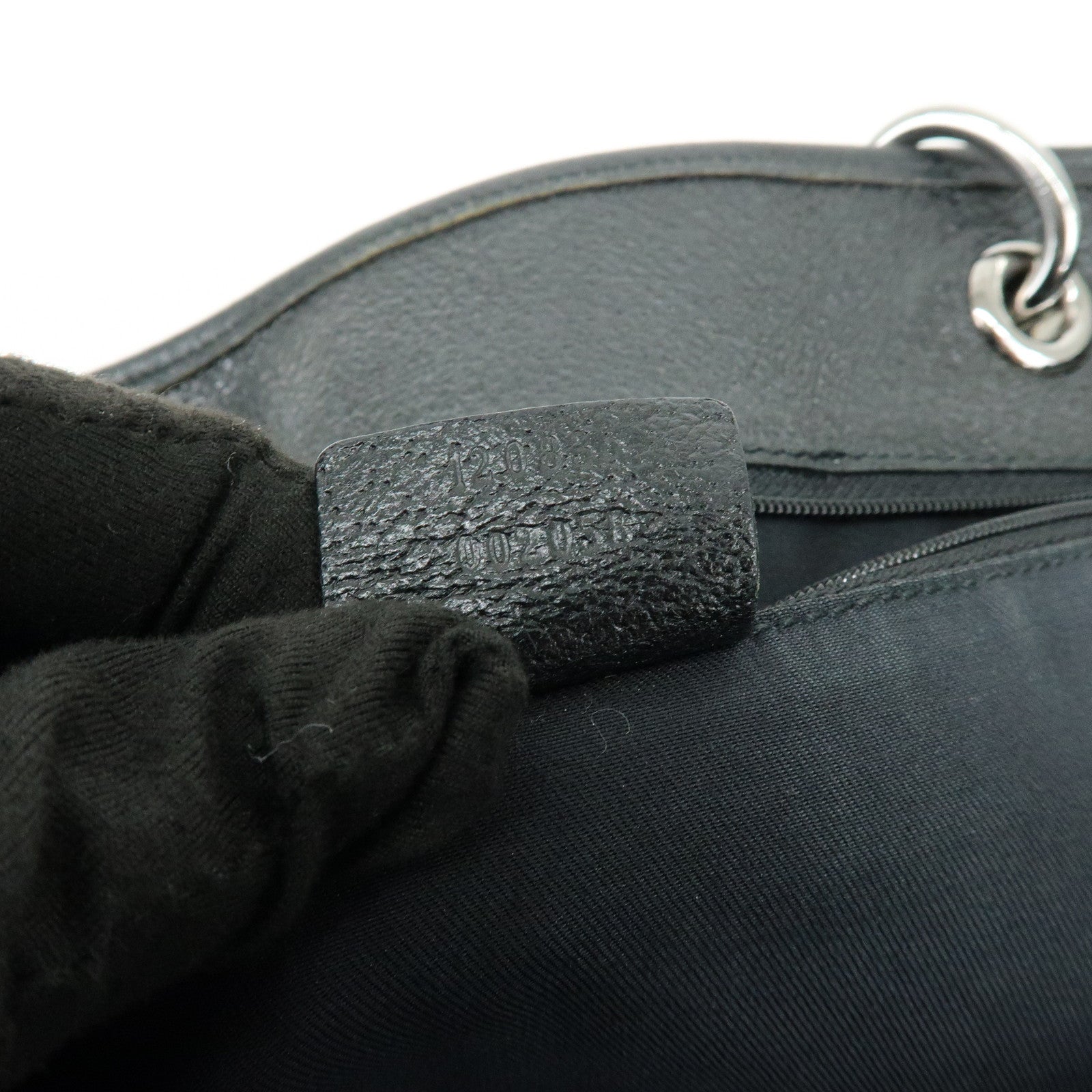 GUCCI GG Canvas Leather Tote Bag Shoulder Bag Black 120836