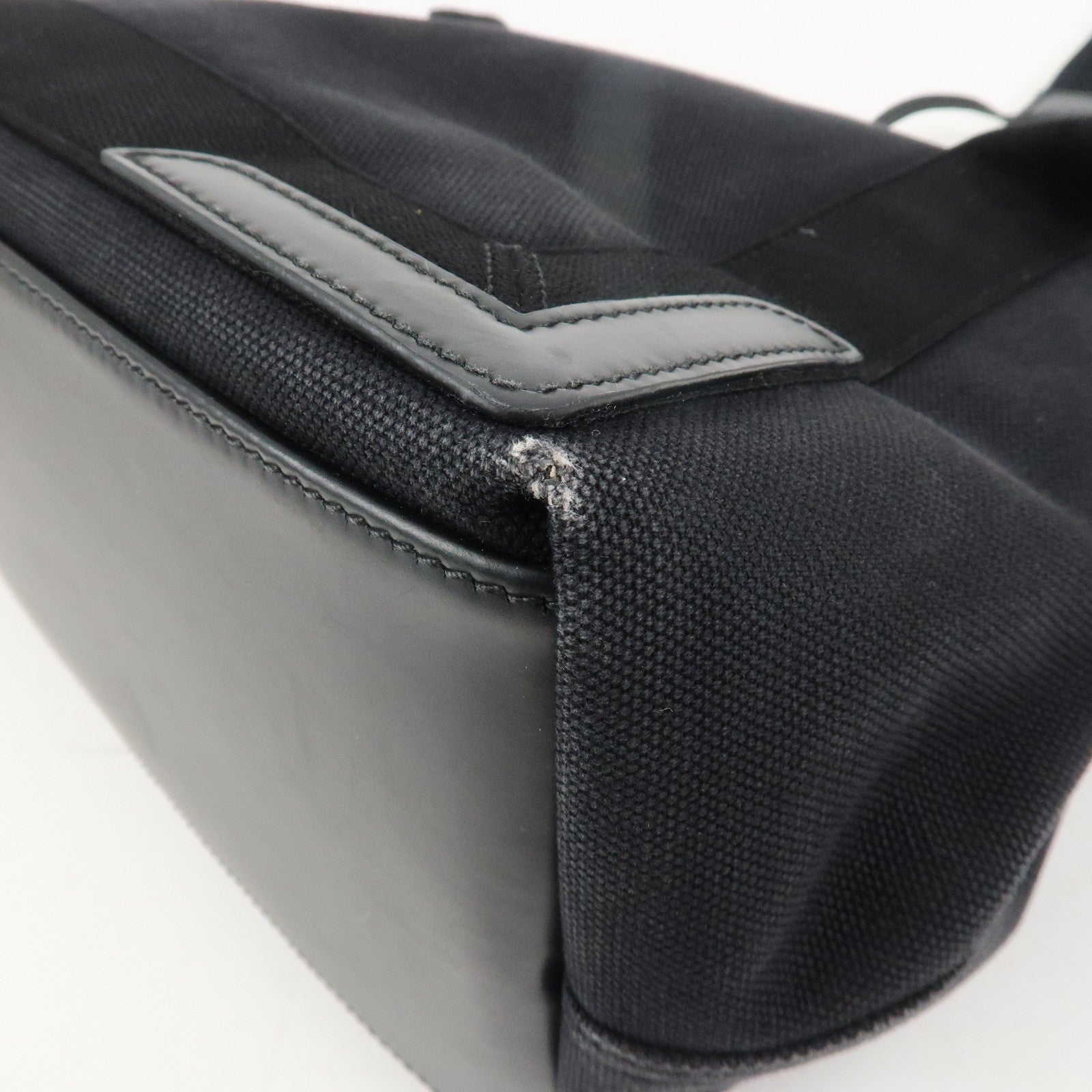 BALENCIAGA Navy Cabas S Leather Tote Bag Hand Bag Black 339933