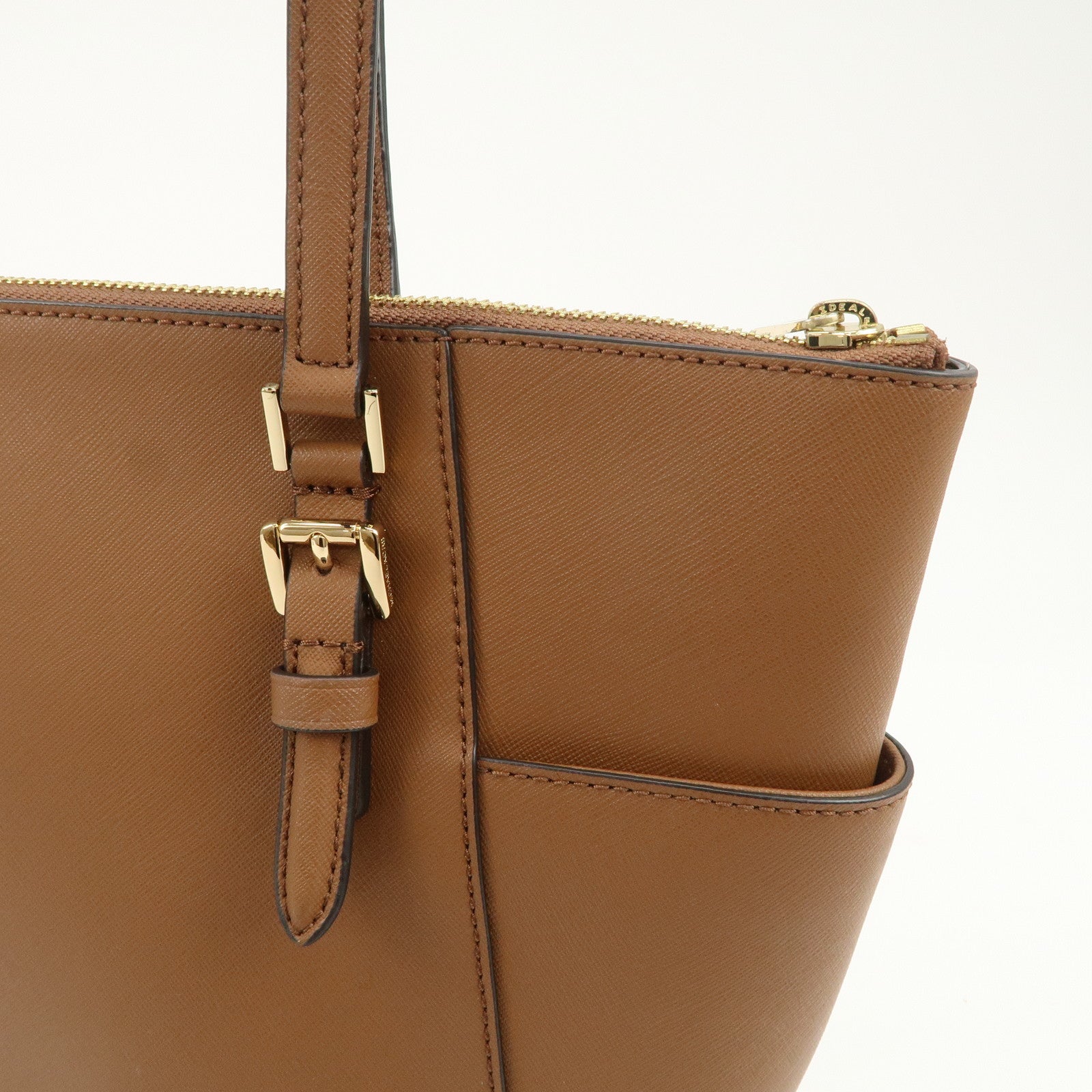 MICHAEL KORS Leather Tote Bag Shoulder Bag Brown Gold