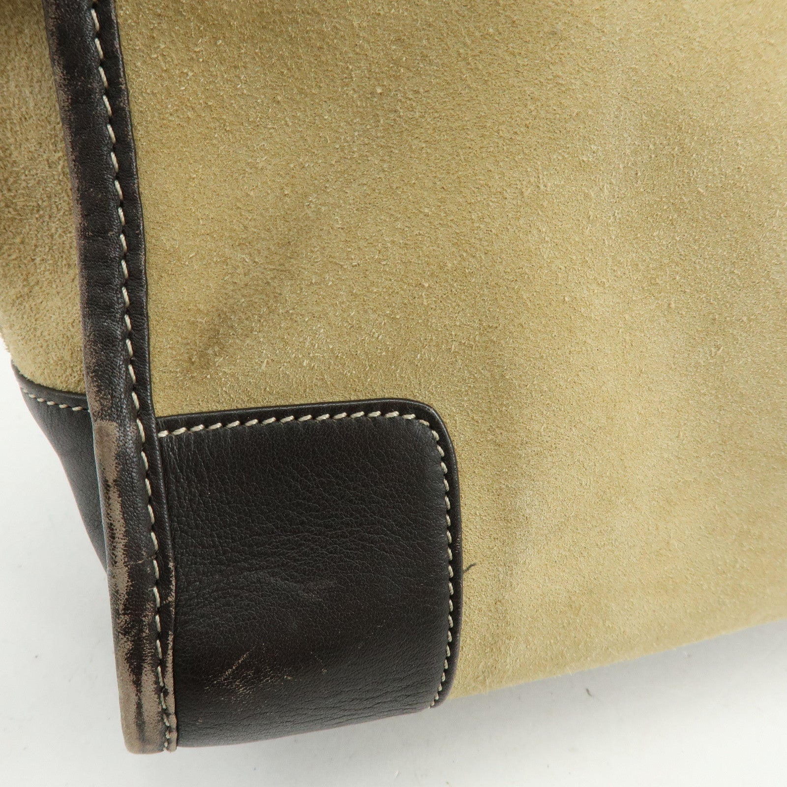 LOEWE Anagram Suede Leather Amazona 28 Hand Bag Brown