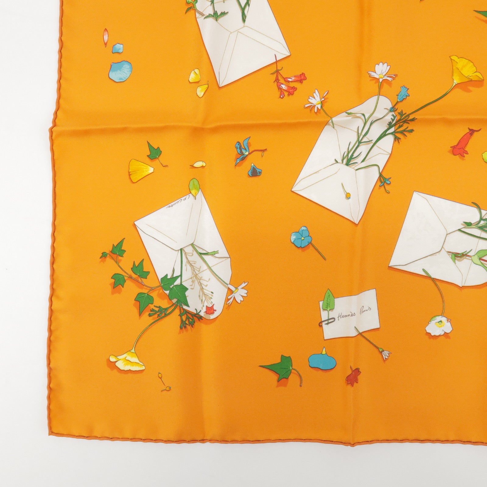 HERMES Carre 45 Set of 2 Silk 100% Scarf Light Pink Orange