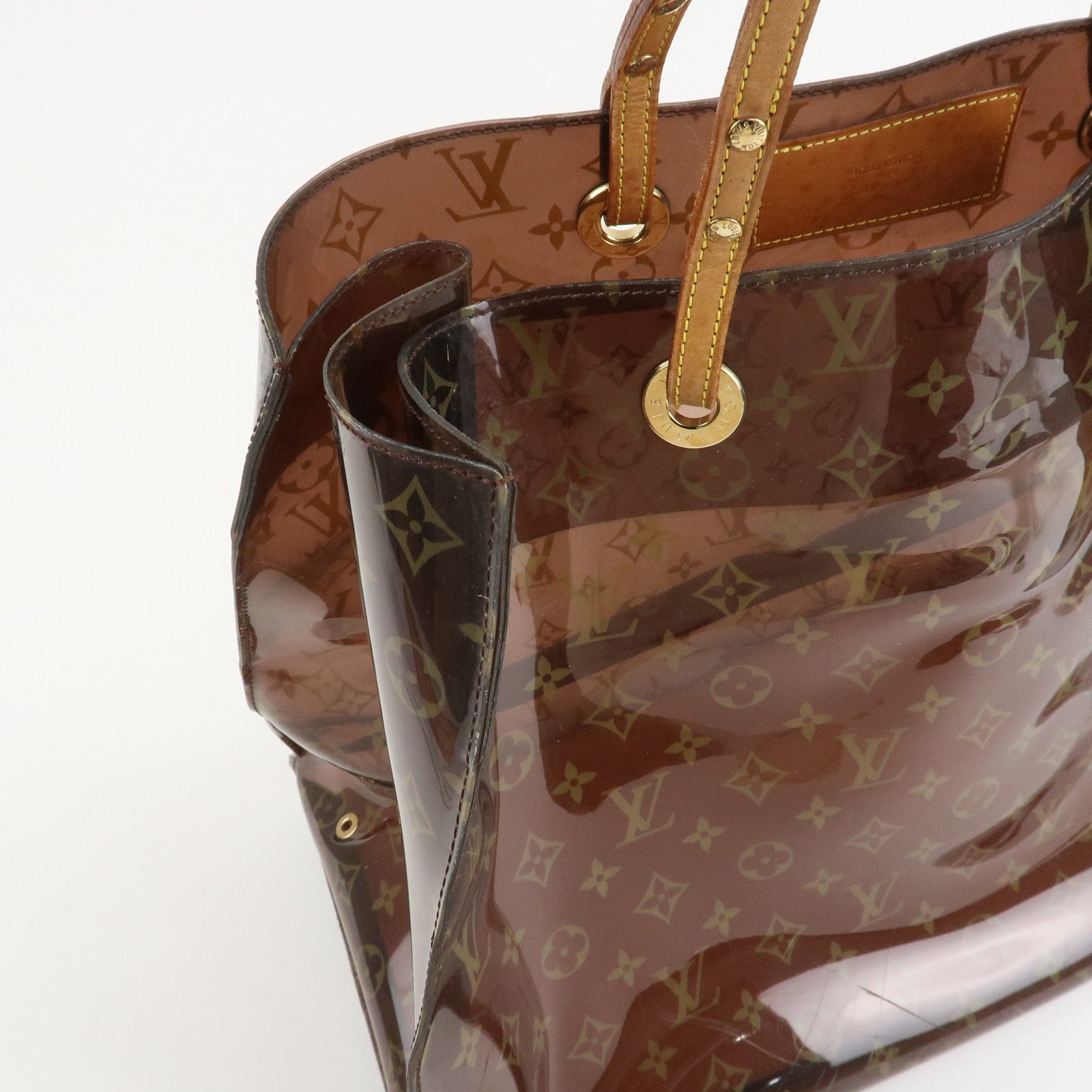 Louis Vuitton Monogram Cabas Cruise Vinyl Tote Bag Brown M50500 Used