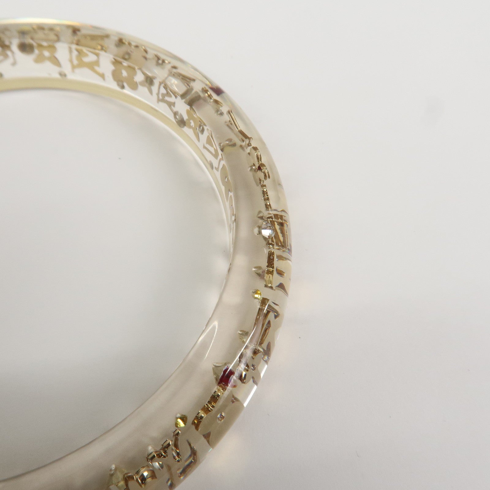 Louis Vuitton Bracelet Inclusion TPM Bangle Transparent Gold M65202