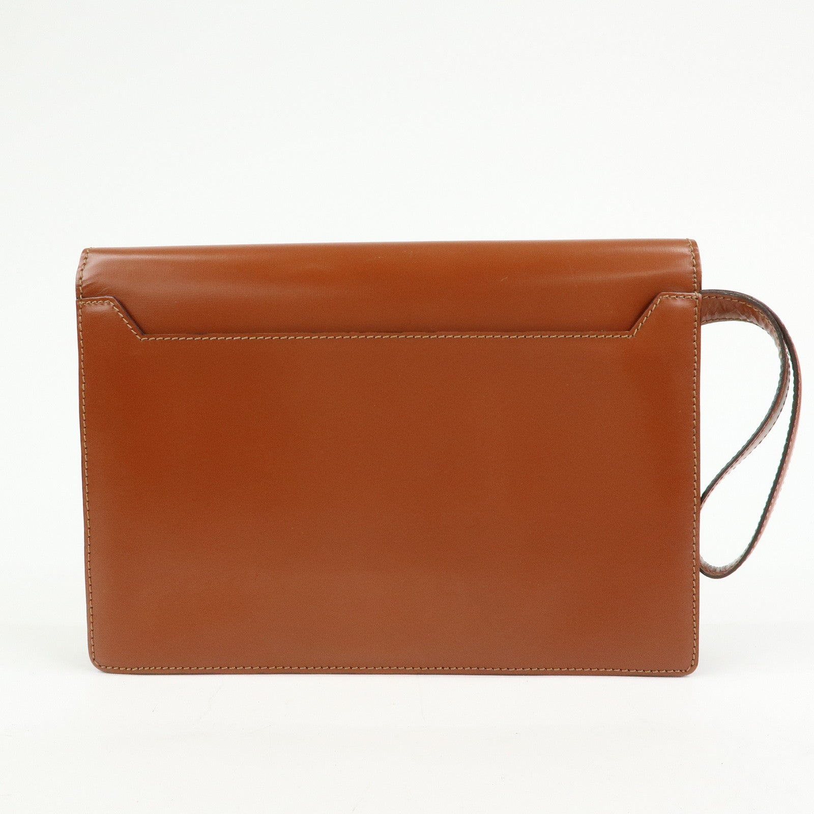 LOEWE Anagram Logo Leather Clutch Bag Wristlet Bag Brown
