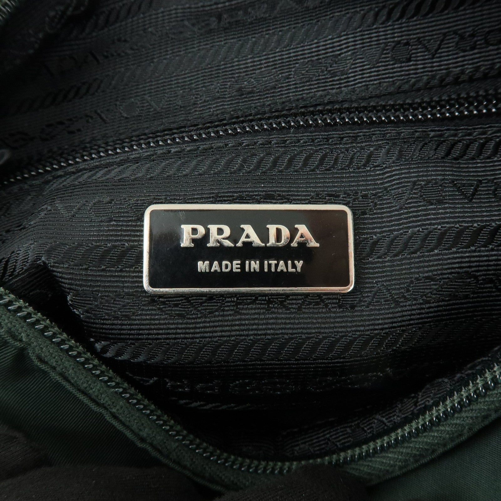 PRADA Triangle Logo Nylon Leather Shoulder Crossbody Bag Dark Brown