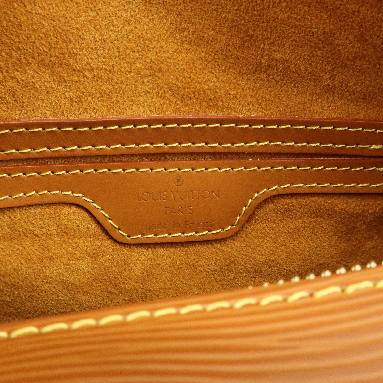 Louis Vuitton Epi Soufflot Hand Bag Shoulder Bag Zipang Gold M52228