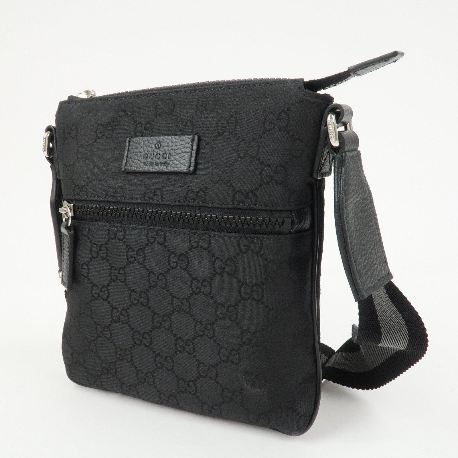 GUCCI Sherry GG Nylon Leather Shoulder Bag Crossbody Bag 449183