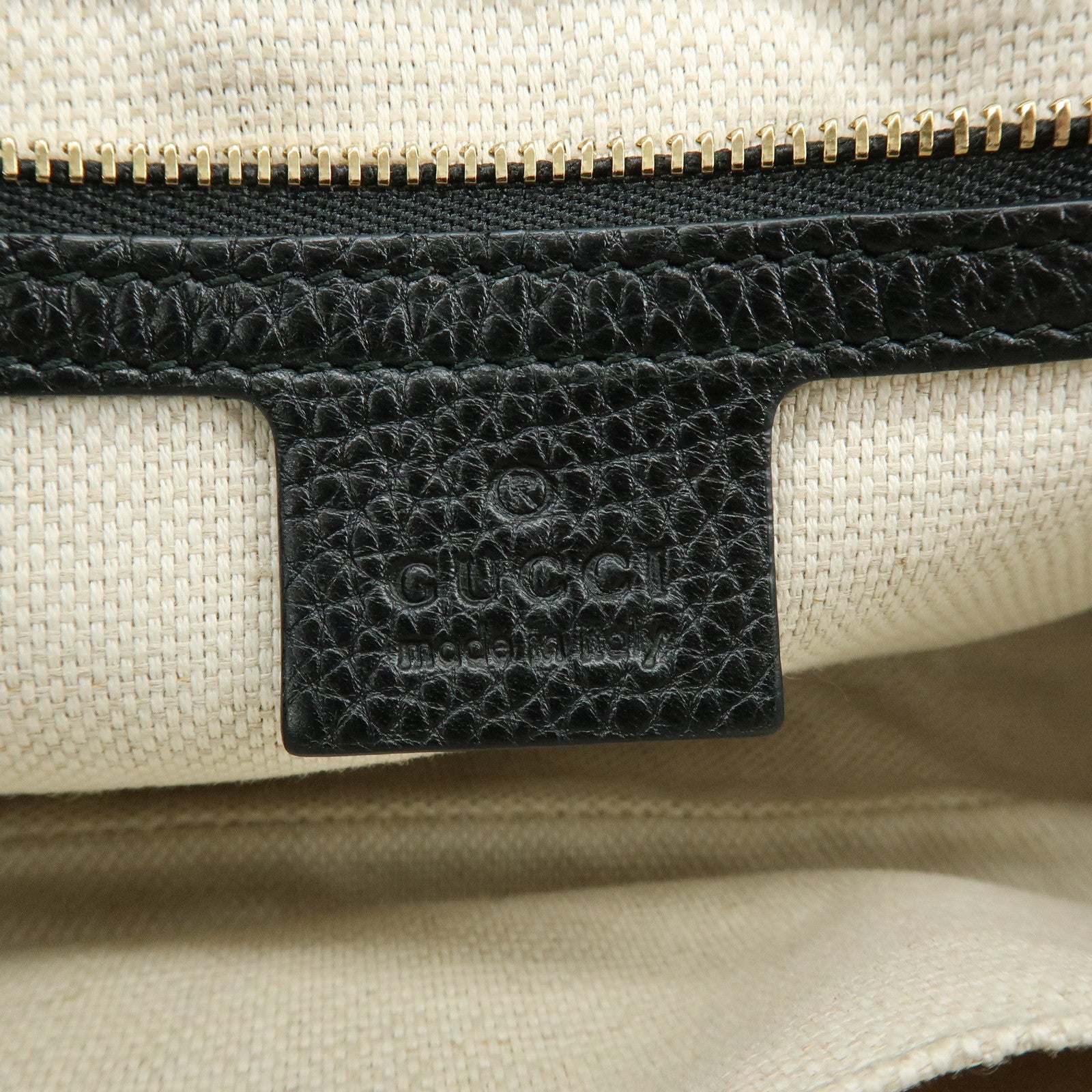 GUCCI SOHO Calf Leather Chain Shoulder Crossbody Bag Black 536224