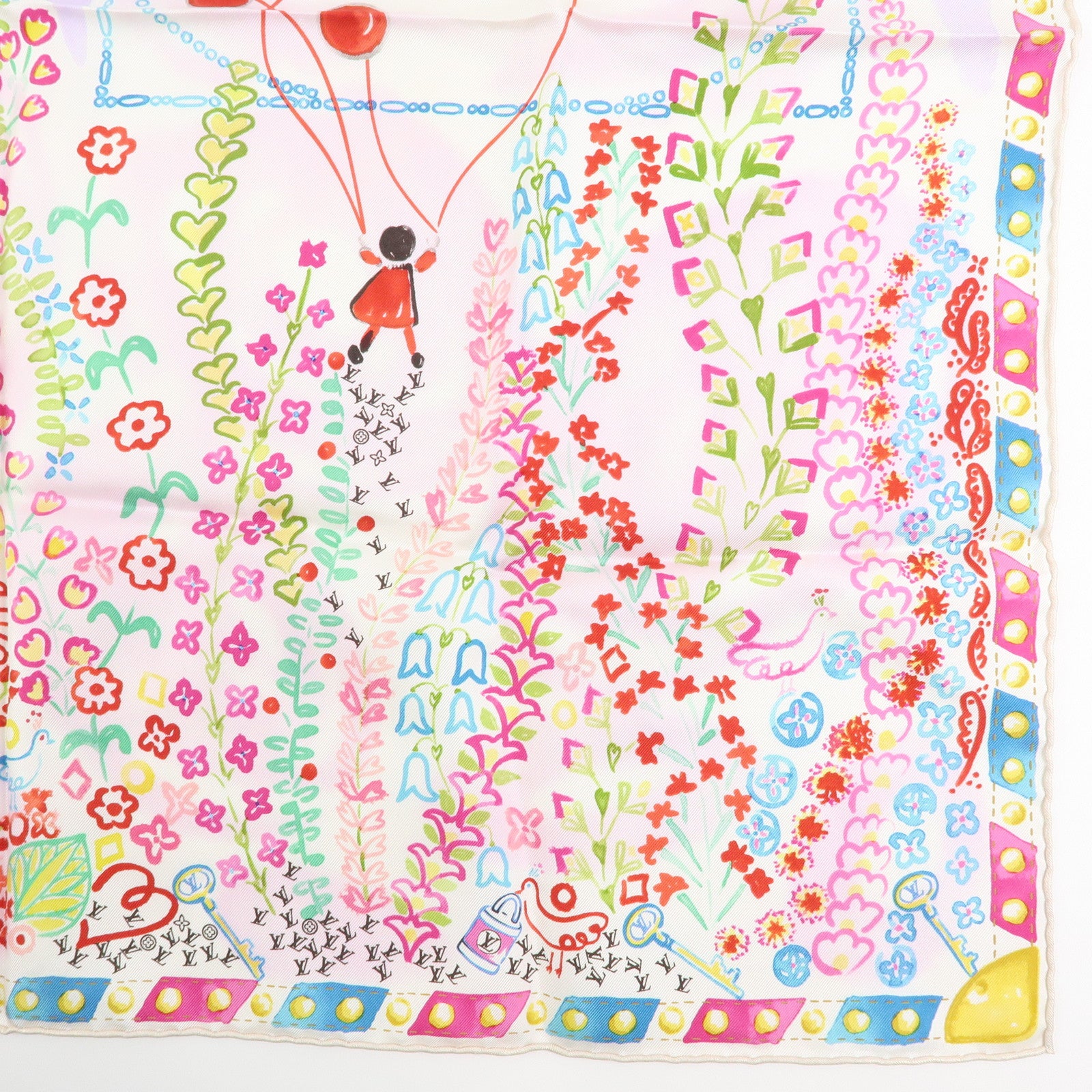 Louis Vuitton Silk 100% Scarf Voyage Autour De Ma Malle M72898