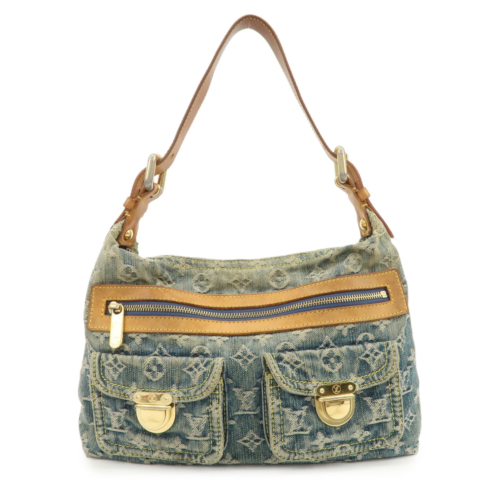 Louis Vuitton Monogram Denim Baggy PM 2Way Bag Shoulder Bag M95049
