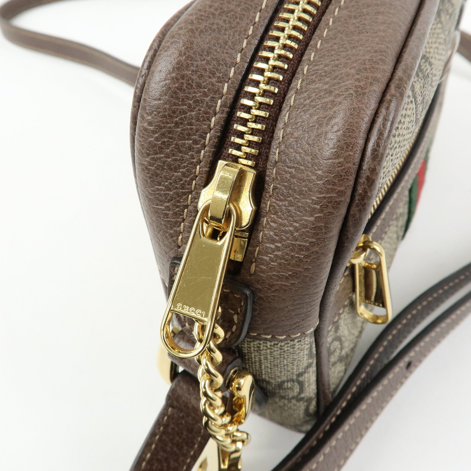 GUCCI Ophidia Sherry GG Supreme Leather Shoulder Bag Brown 517350