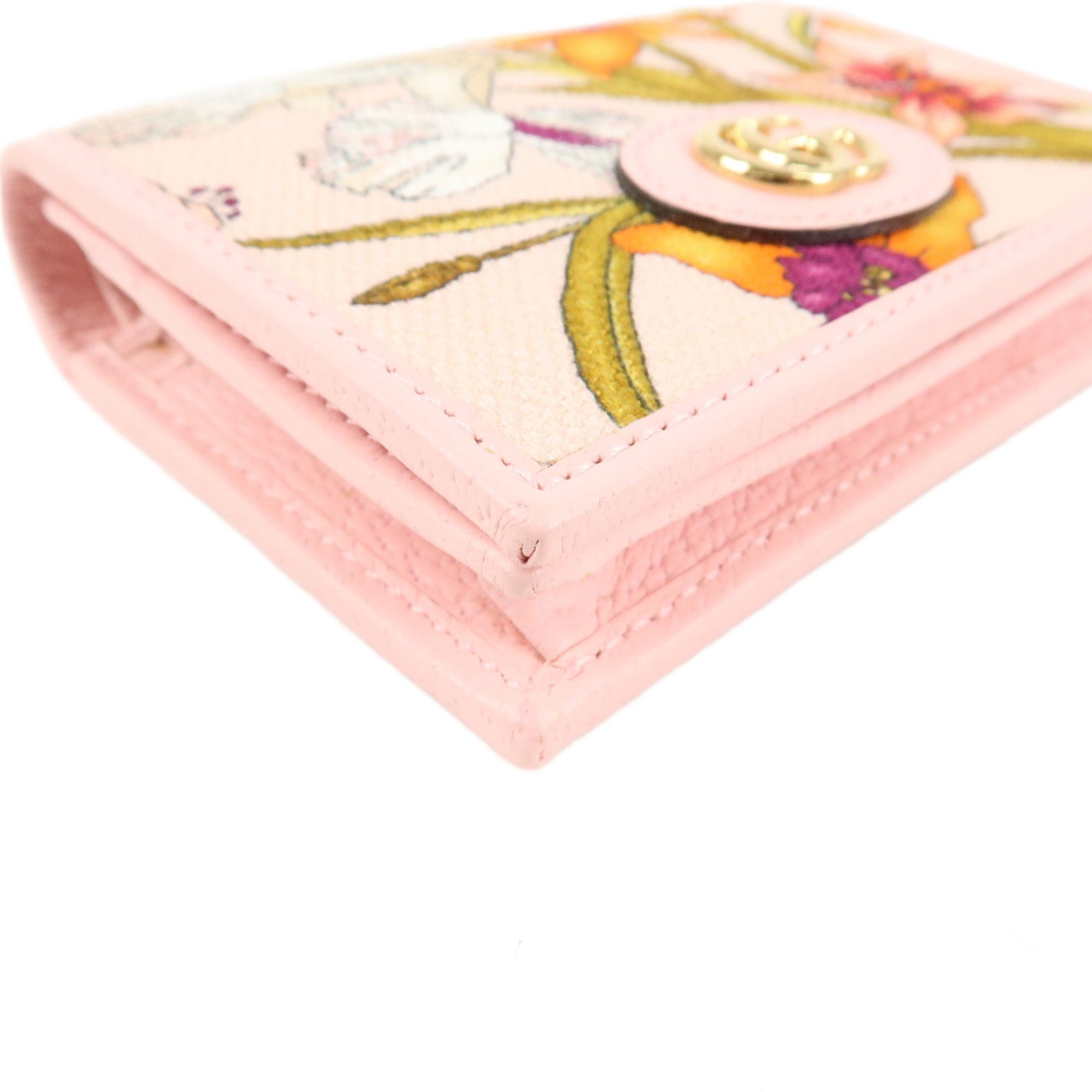 GUCCI GG Marmont Canvas Leather Japan Limited Flora Compact Wallet 577347 Used