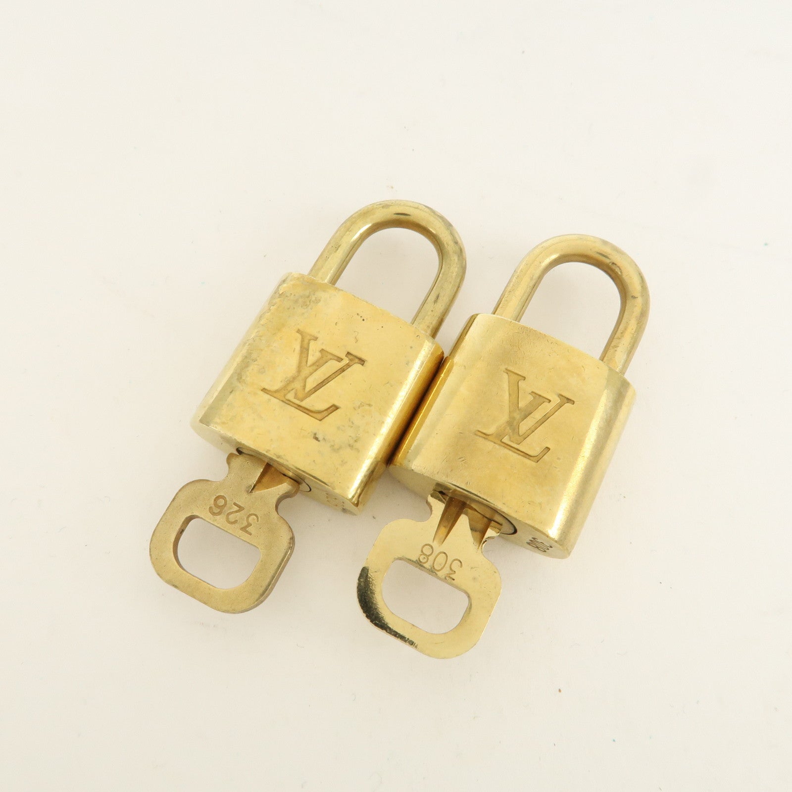 Louis Vuitton Set of 10 Lock & Key Cadena Key Lock Metal Gold Used