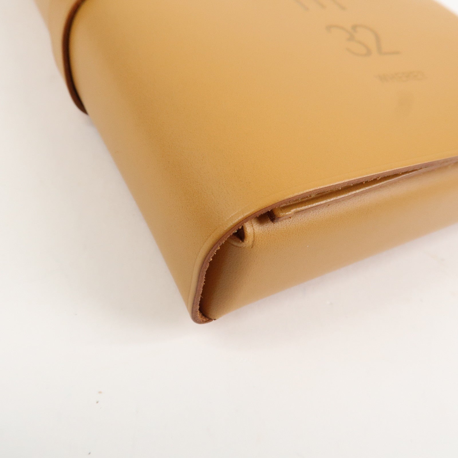 HERMES Leather VISIONAIRE32 Post Card Brown Used