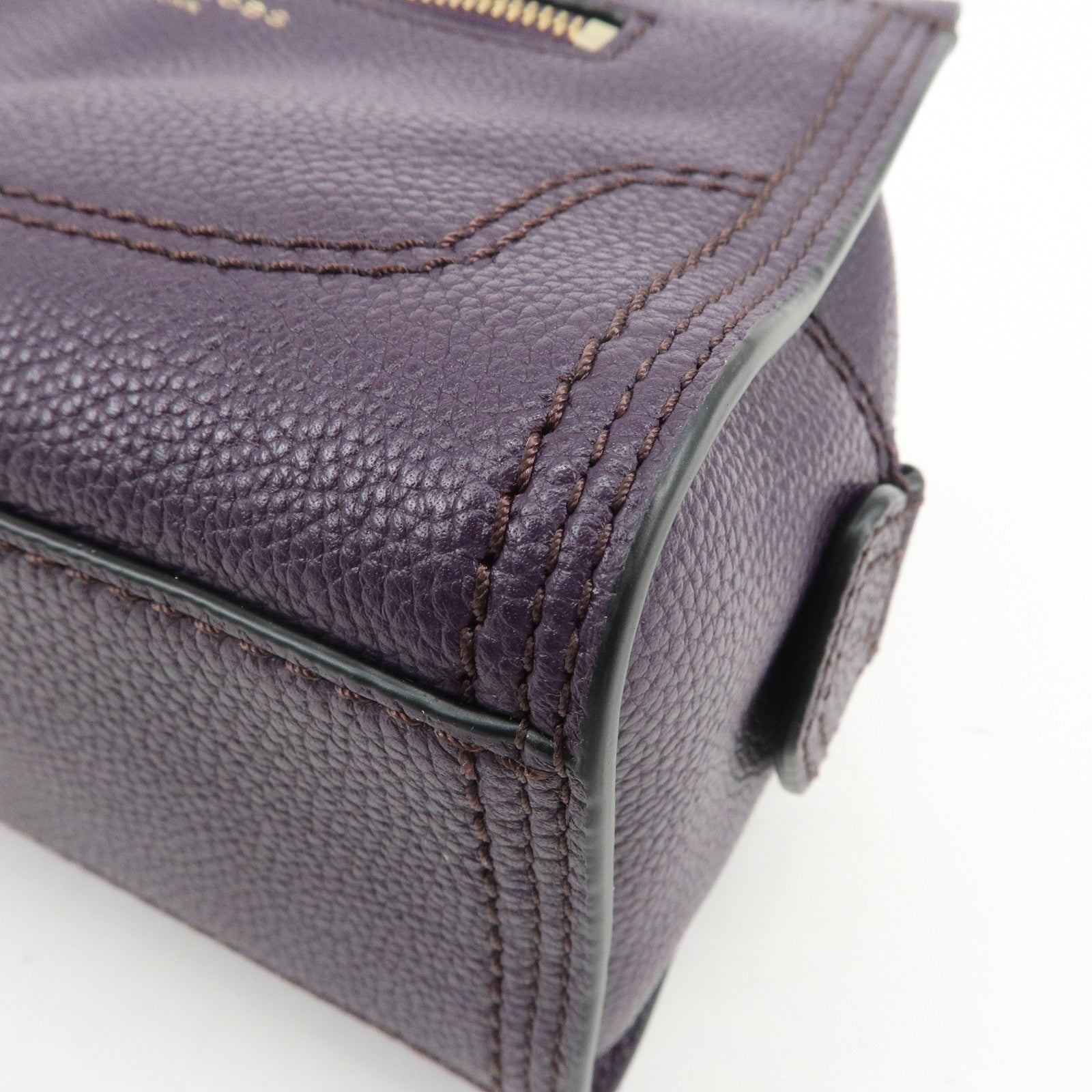 MARC JACOBS Logo Leather 2WAY Bag Hand Bag Shoulder Bag Purple