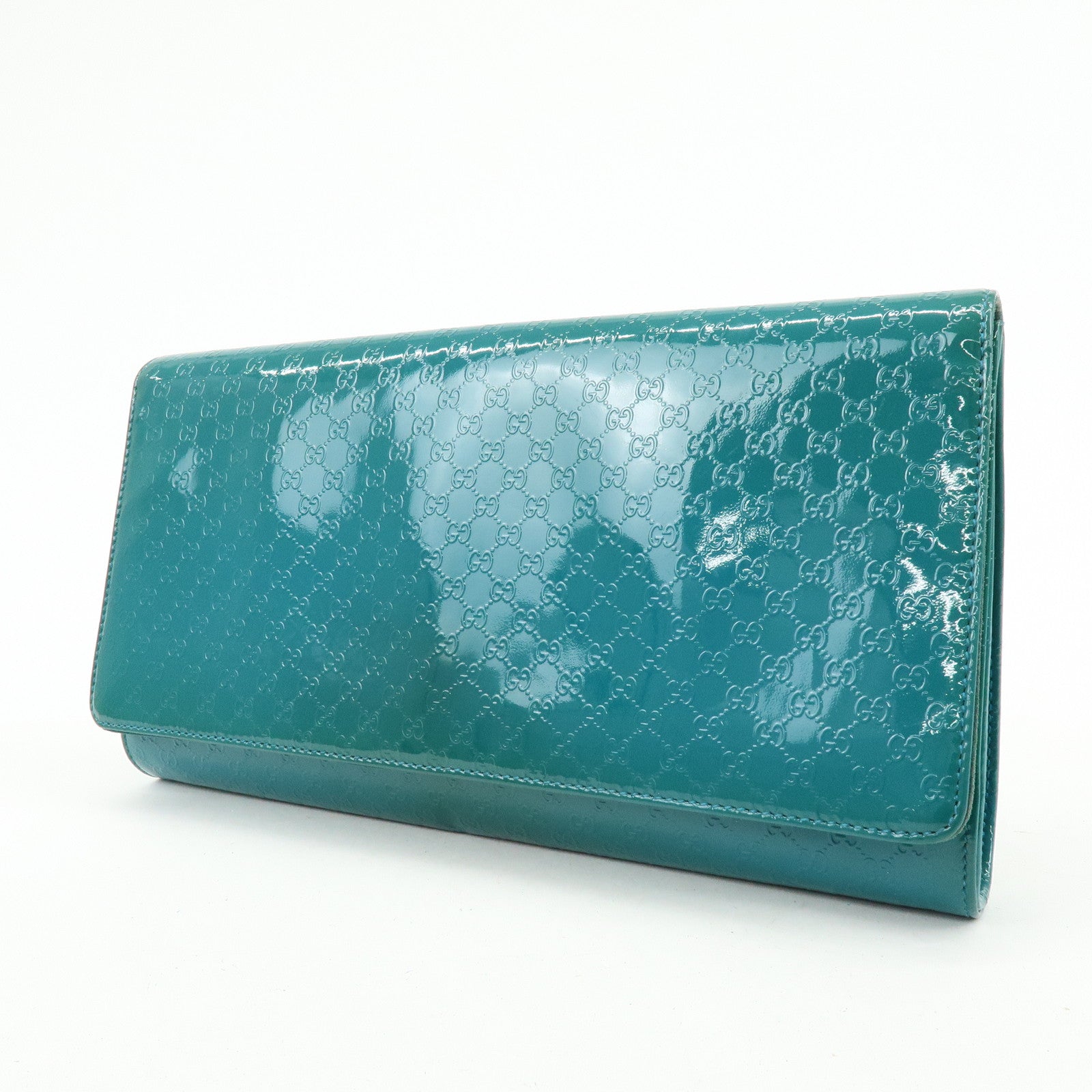 GUCCI Microguccissima Leather Hand Bag Clutch Bag Blue 339249
