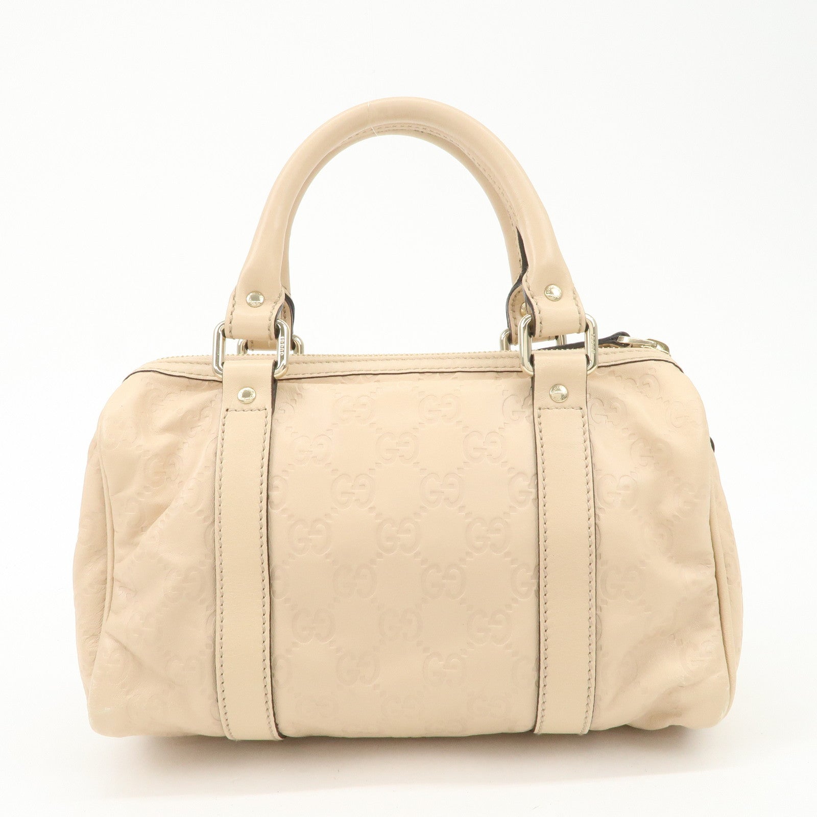 GUCCI Guccissima Leather Mini Boston Bag Pink Beige 193604