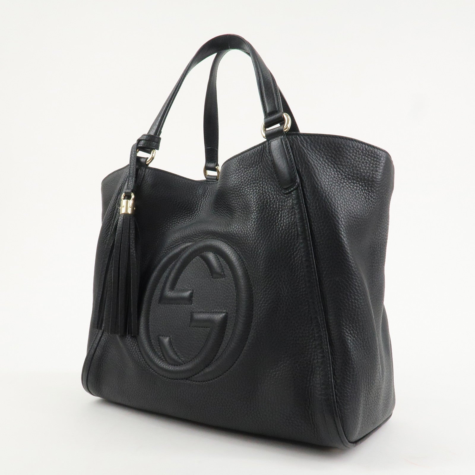 GUCCI SOHO Cellarius Leather Tote Bag Shoulder Bag Black 282309 Used