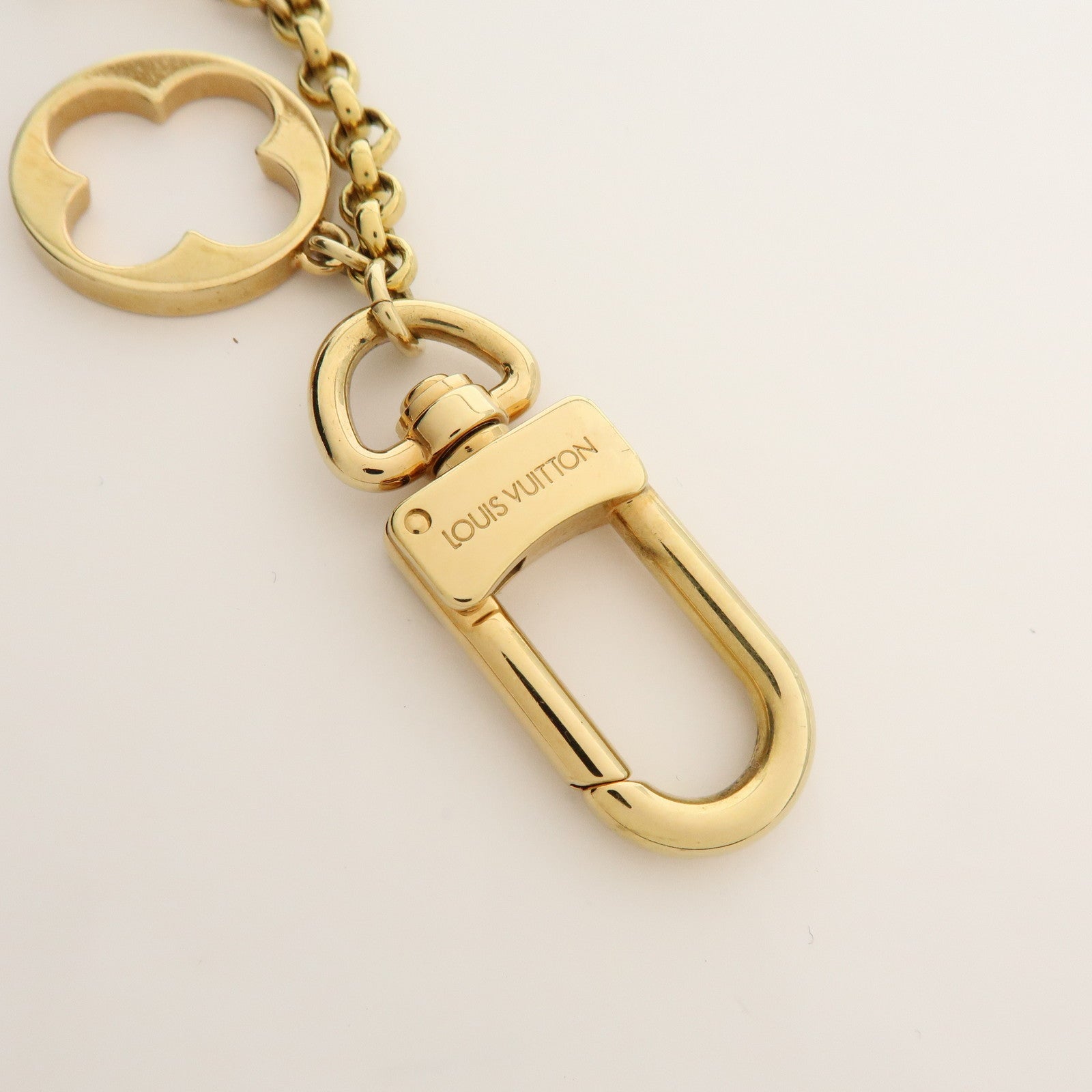Louis Vuitton Fleur de Monogram Bag Charm Key Chain Gold M65111