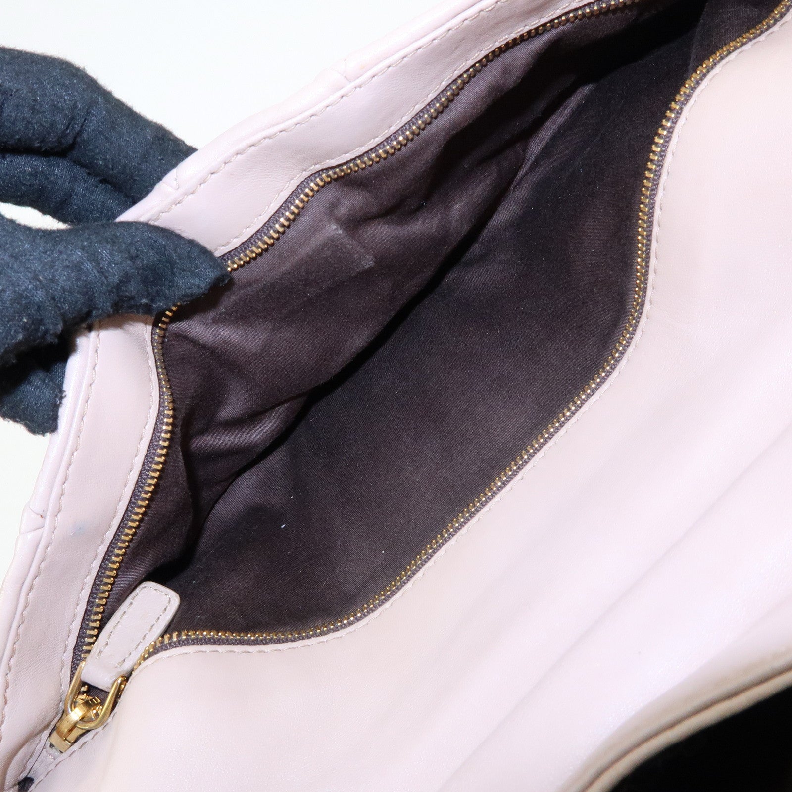 MIU MIU Nappa Leather 2Way Bag Hand Bag Shoulder Bag Beige