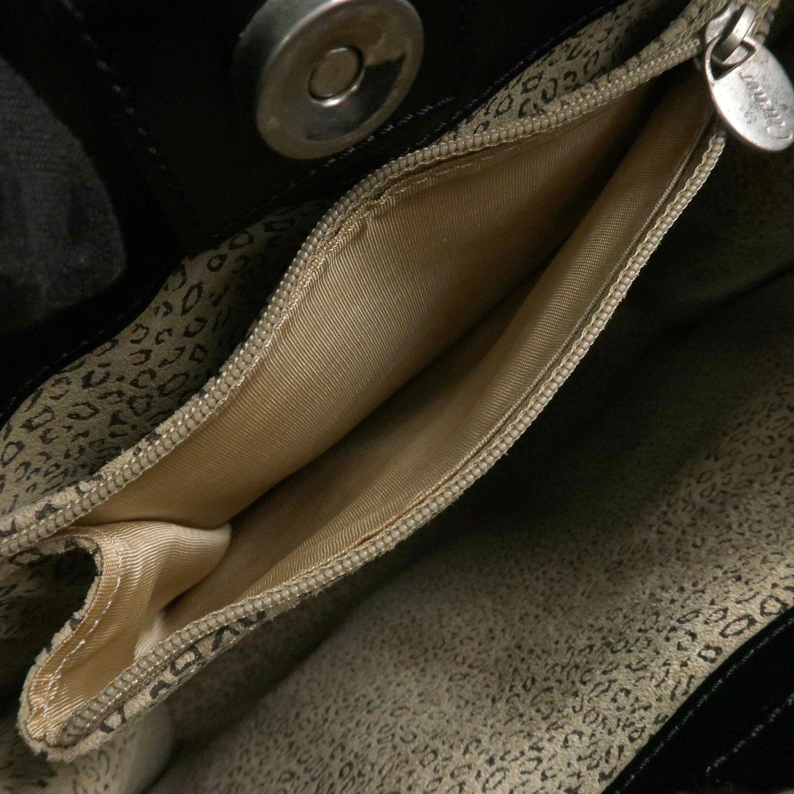 Cartier Leather Shoulder Bag Tote bag Black Silver