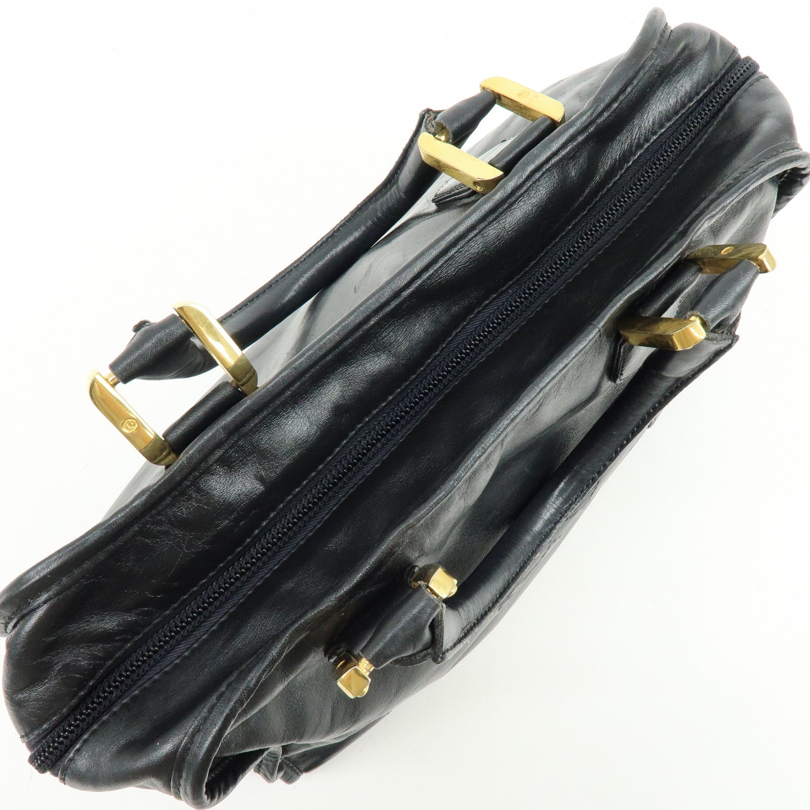 LOEWE Anagram Amazona36 Leather Hand Bag Boston Bag Black