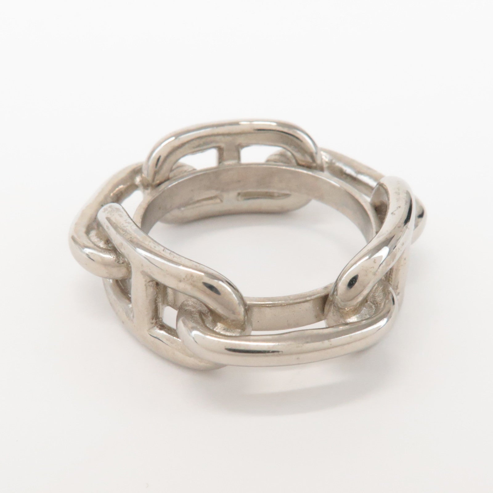 HERMES Metal Scarf Ring Scarf Charm Silver