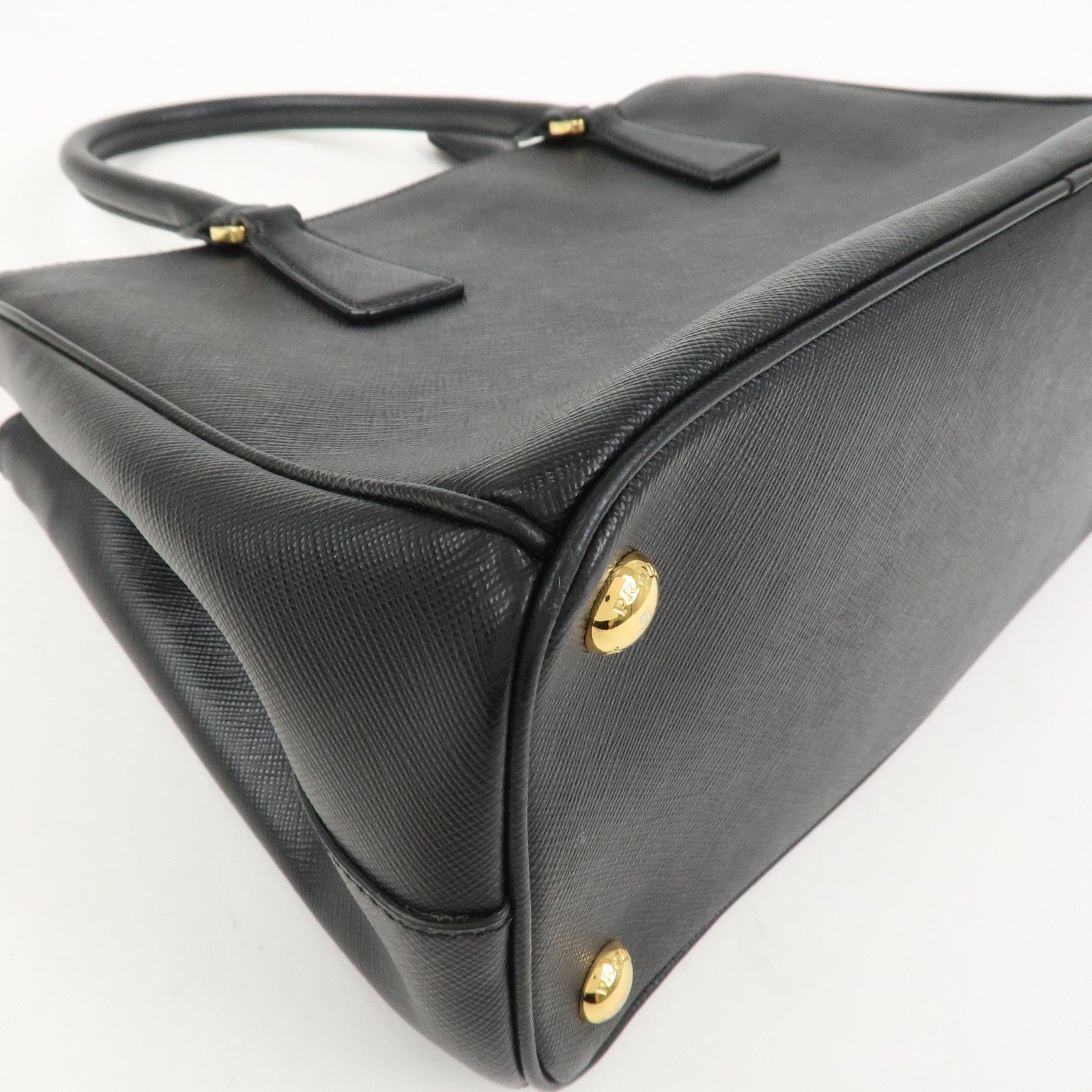 PRADA Triangle Logo Saffiano Leather 2Way Shoulder Bag Black BN2863