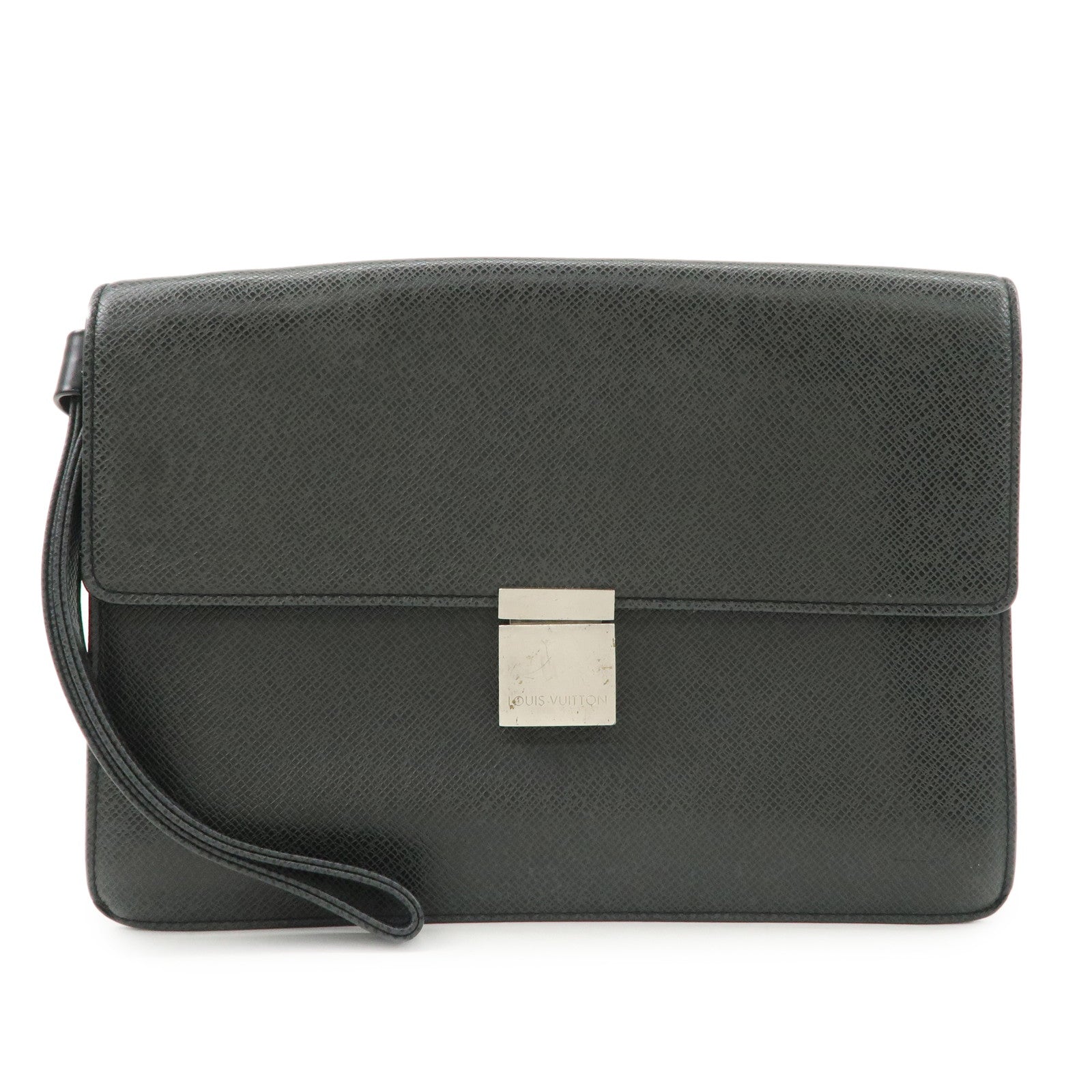 Louis Vuitton Taiga Leather Selenga Clutch Bag Ardoise M30782