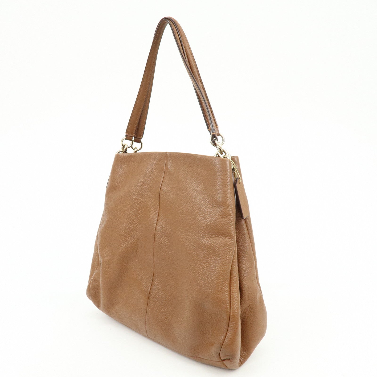 COACH Leather Shoulder Bag Hand Bag Brown