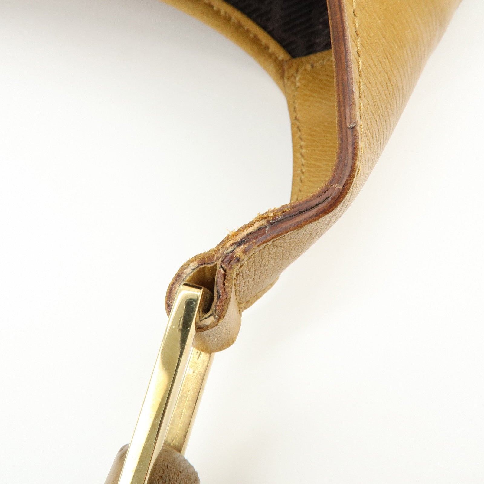 GUCCI Bamboo Jackie Leather Shoulder Bag Hand Bag Yellow 001 4061