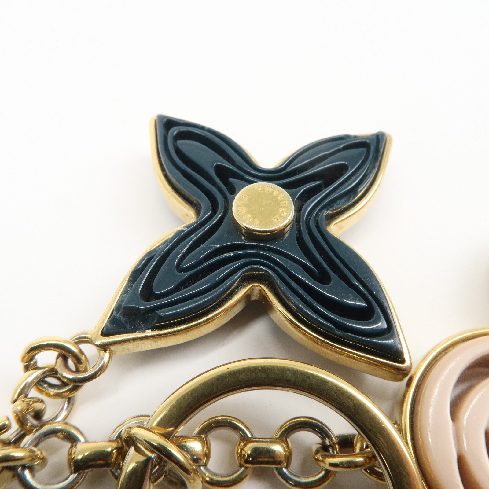 Louis Vuitton Bijou Sac Knife Metal Plastic Bag Charm Gold M66143