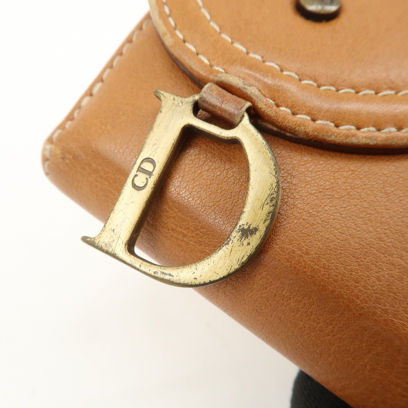 Christian Dior Leather Saddle Long Bi-fold Wallet Brown