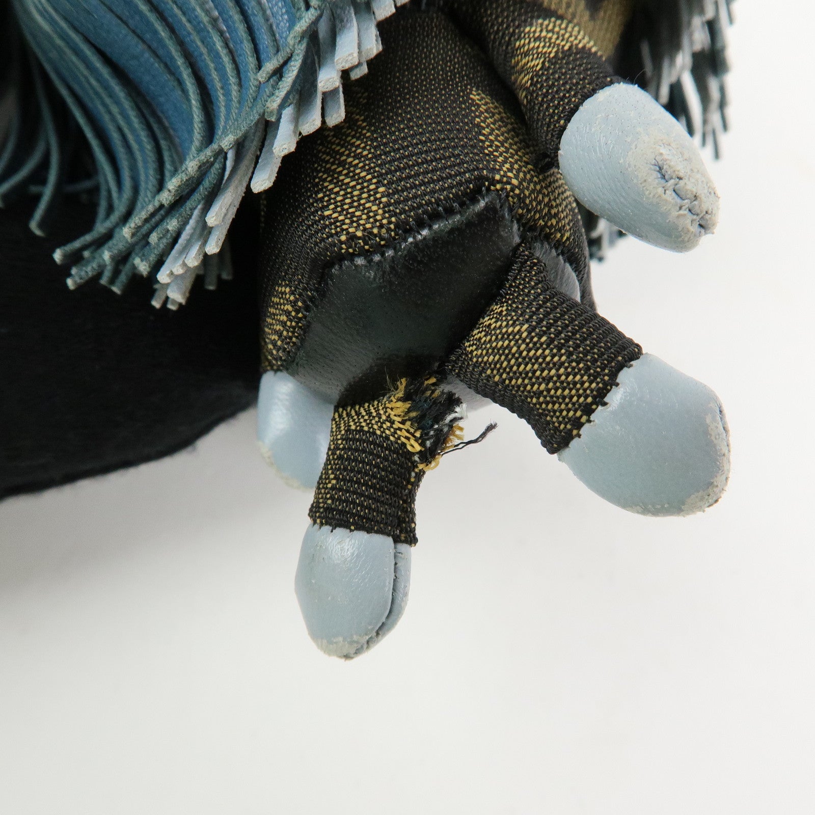 FENDI Zucca Canvas Leather Space Monkey Bag Charm Key Chain Blue
