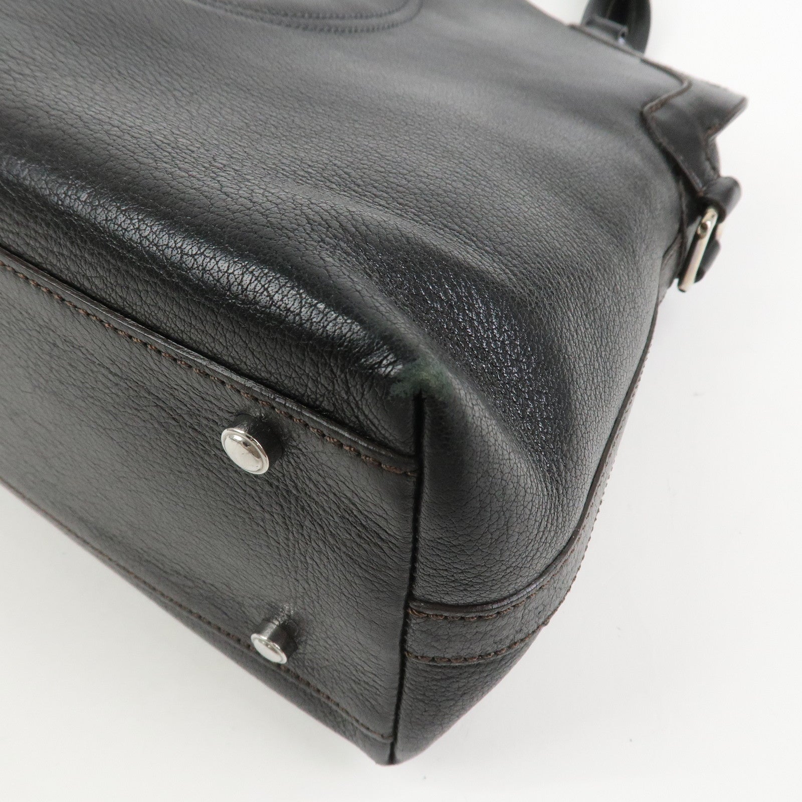 Cartier Marcello Leather Hand Bag Tote Bag Black